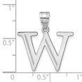 thumbnail image 4 of 14k White Gold Etched Finish Block Letter W Initial Design Pendant, 4 of 4