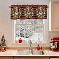 thumbnail image 2 of Vintage Gnome Valances for Windows, 54 x 18in, Christmas Star Gift Black Red Striped Rod Pocket Kitchen Valance Curtain Light Filtering Window Treatments for Living Room Bedroom, 1 Panel, 2 of 7