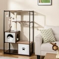 thumbnail image 2 of Costway 52" Tall Wooden Cat Tree with Metal Frame 2 Condos Sisal Scratching Posts, 2 of 10