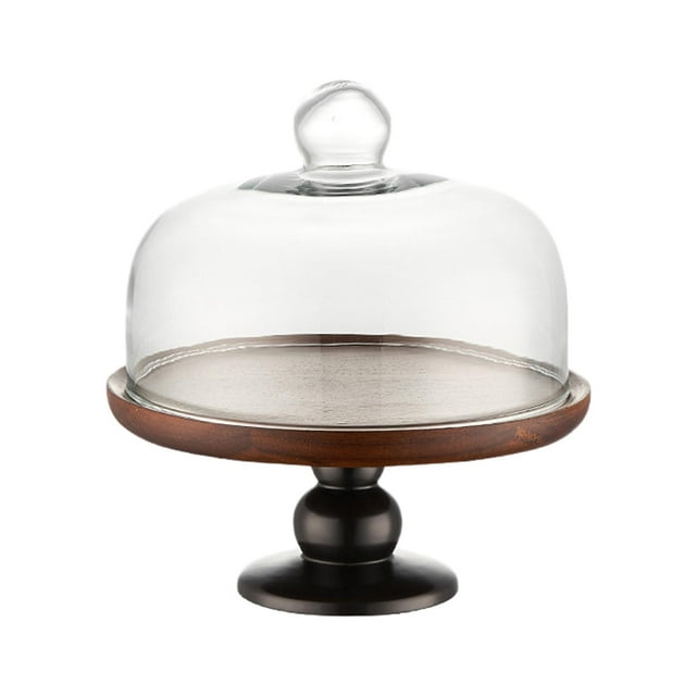 Soporte de madera para pastel, expositor de Pan con cúpula, bandeja , vajilla multiusos, bandeja para aperitivos, bandeja para servir postres 12x117x26cm