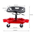 thumbnail image 3 of Rolling Garage Stool 330LBS Capacity Adjustable Height for Workshop Auto Repair Shop Seat Chair with Wheels, 3 of 15