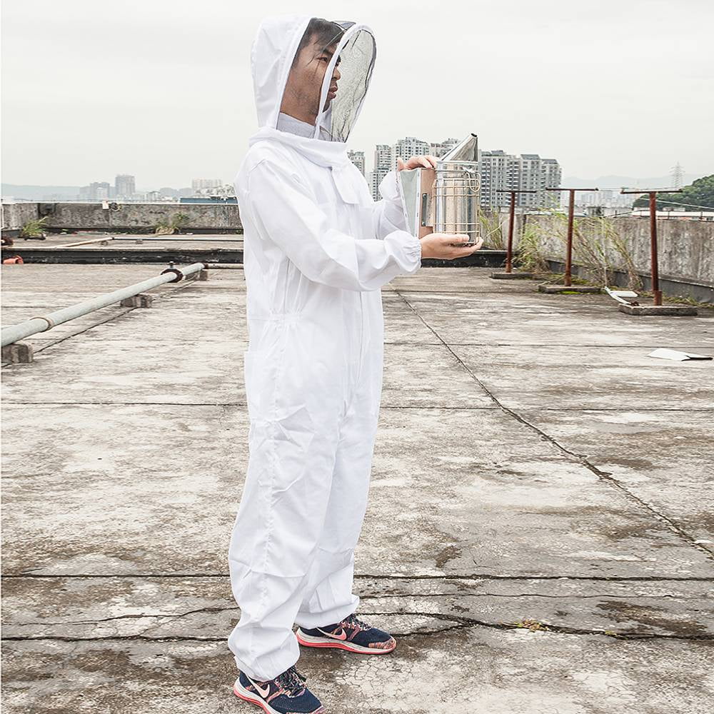 XL Professional Beekeeping Polyester Full Body Bee Keeping Suit With Veil Hood 