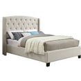 thumbnail image 3 of JERFIT Queen Upholstered Platform Bed with 2 Nightstands, Beige Wingback Bedroom Set, 3-Piece, 3 of 10