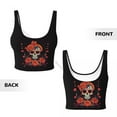 thumbnail image 6 of Yoga Vest Women Gym Sports Crop Tops Day Of The Dead Skull Streetwear Workout Breathable Tank Top Female, 6 of 7