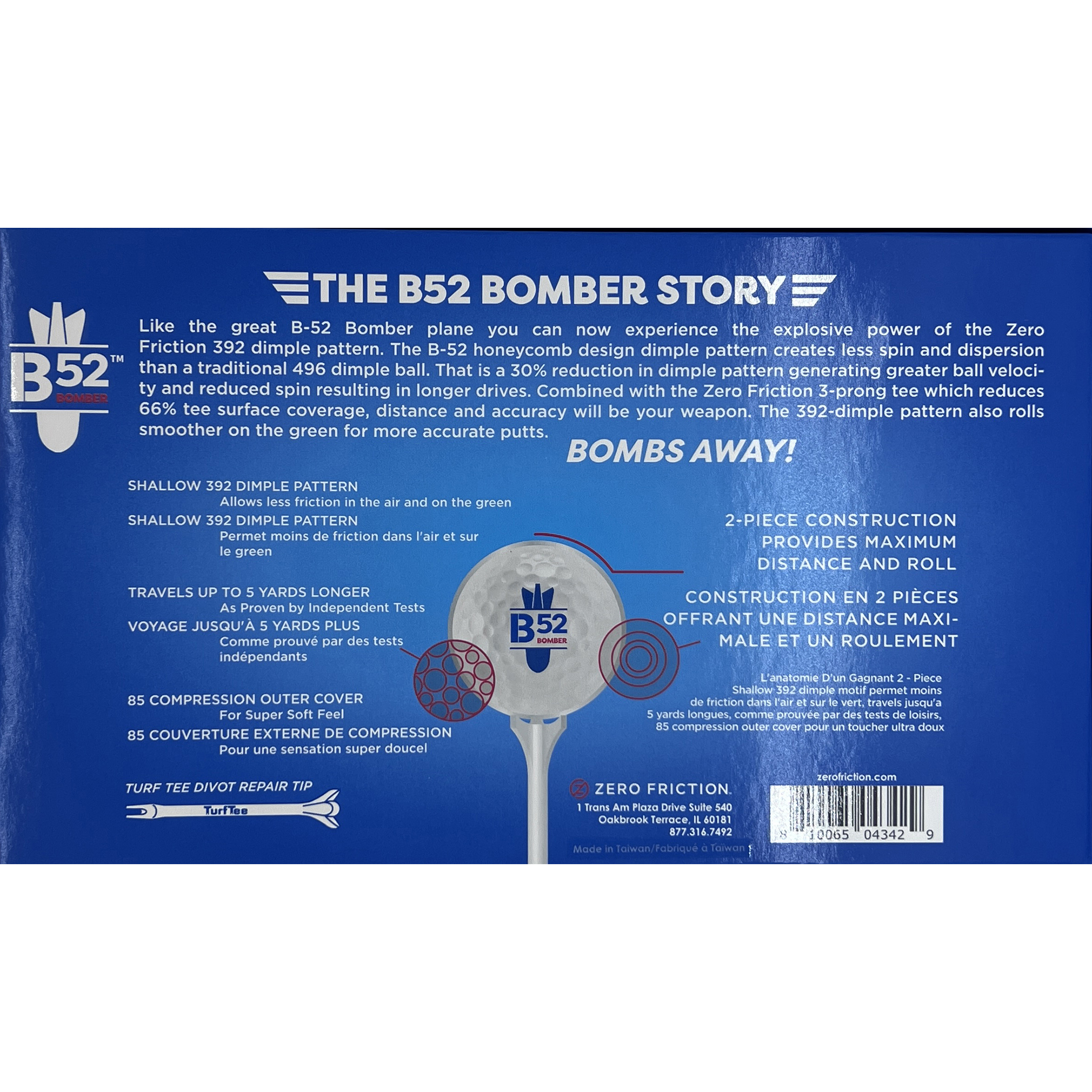 Zero Friction B-52 Distance Golf Balls, 15 Pack White photo 7