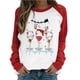 thumbnail image 1 of Camiseta informal de manga larga con cuello redondo y estampado navideño de retazos de primavera para mujer Fridja  bvmnju1518, 1 of 7