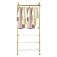 thumbnail image 4 of CNCEST 3 Shelfs Freestanding Garment Rack Gold Metal Clothes Display Stand Golden, 4 of 9