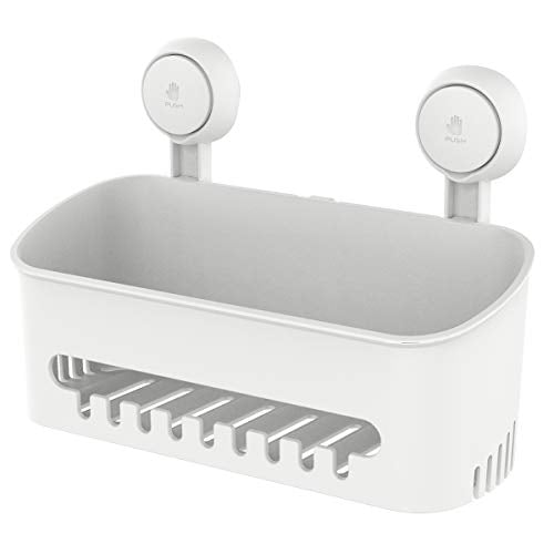 LEVERLOC Shower Shelf Suction Cup NODrilling Removable Shower Caddy