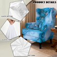 thumbnail image 5 of HUISEFOR Wing Chair Slipcovers, Stretch Wingback Armchair Slipcover, 2 Piece, 1 Wing Cover & 1 Cushion Cover, Anti‑Slip, Easy to Install, Furniture Protector, Blue Gold Marble, 5 of 7