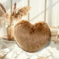 thumbnail image 4 of Faux Wool Heart-Shaped Plush Pillow - Long-Pile Soft Cushion for Living Room Sofa, Bedside, Cute Gift Option, Cozy Material, Adds Warm Ambiance to Home Decor, 15.75*11.81in, Coffee, 4 of 7
