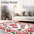thumbnail image 2 of ODIKA 5'x7' Machine Washable Non-Slip Area Rug, Holiday Embrace Wild Horses with Interlocking Starburst High Traffic Rug with Pad, Red, 742199, 2 of 8