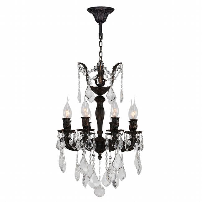 Versailles Collection 8 Light Flemish Brass Finish and Clear Crystal Mini Chandelier 16