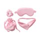 thumbnail image 5 of Juego de dormir de seda Fernando 4 piezas con bolsa de almacenamiento y diadema Rosado, 5 of 8