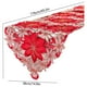 thumbnail image 3 of Mantel navideño rojo con encaje bordado, impermeable | Decoración festiva para el comedor | Camino de mesa rectangular con estampado de copos de nieve, 3 of 6