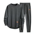 thumbnail image 2 of Zimjoy Mens Sweatsuit Gym Mens Track Suits 2 Piece Set Casual Loose Pullover Sweatshirt and Sweatpants Set Crewneck Fall Fleece Sportswear Tracksuits with Pockets, Dark Gray L, 2 of 5