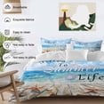thumbnail image 5 of Welcome to Summer Life Queen Size Comforter Set, Beach Ocean Starfish Shell Bedding for All Seasons, 4 Pcs Bed Set, 1Quiltcover (90"x92") ,1Sheet(94"x116"), 2Pillowcases (30"x20"), 5 of 9