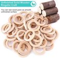 thumbnail image 3 of LEEYNEER 120Pcs Natural Wood Rings Set  for DIY Craft  Ring Pendant Making, 3 of 9