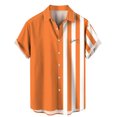 thumbnail image 4 of XDZJLR T-Shirts pour Hommes Plage Hawaïenne Manches Courtes Rayé, 4 of 4