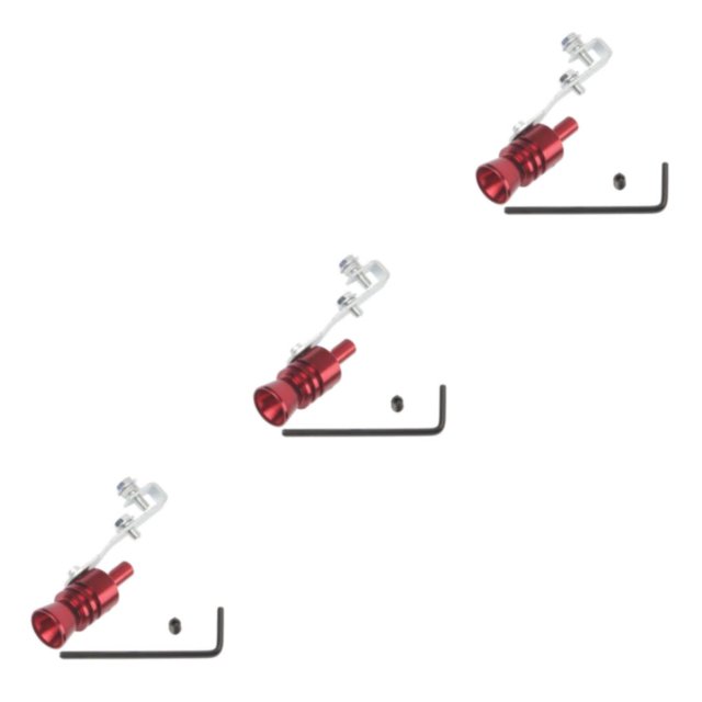 ZheElen Sifflet de Voiture Universel _ Sifflet Tuyau d'Échappement Rouge G 3Ensemble