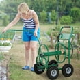 thumbnail image 2 of PayLessHere Hose Reel Hold Up To 300 Ft with 4 Wheels Storage Basket,Green, 2 of 7