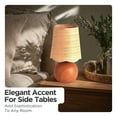 thumbnail image 6 of KUNJOULAM Boho Rattan Table Lamp, Accent Lamp with Woven Lampshade  Metal Base, Bedside Nightstand Desk Light for Bedroom Livingroom Home Decor  Use E26 Bulb (Bulb Not Included), 6 of 7