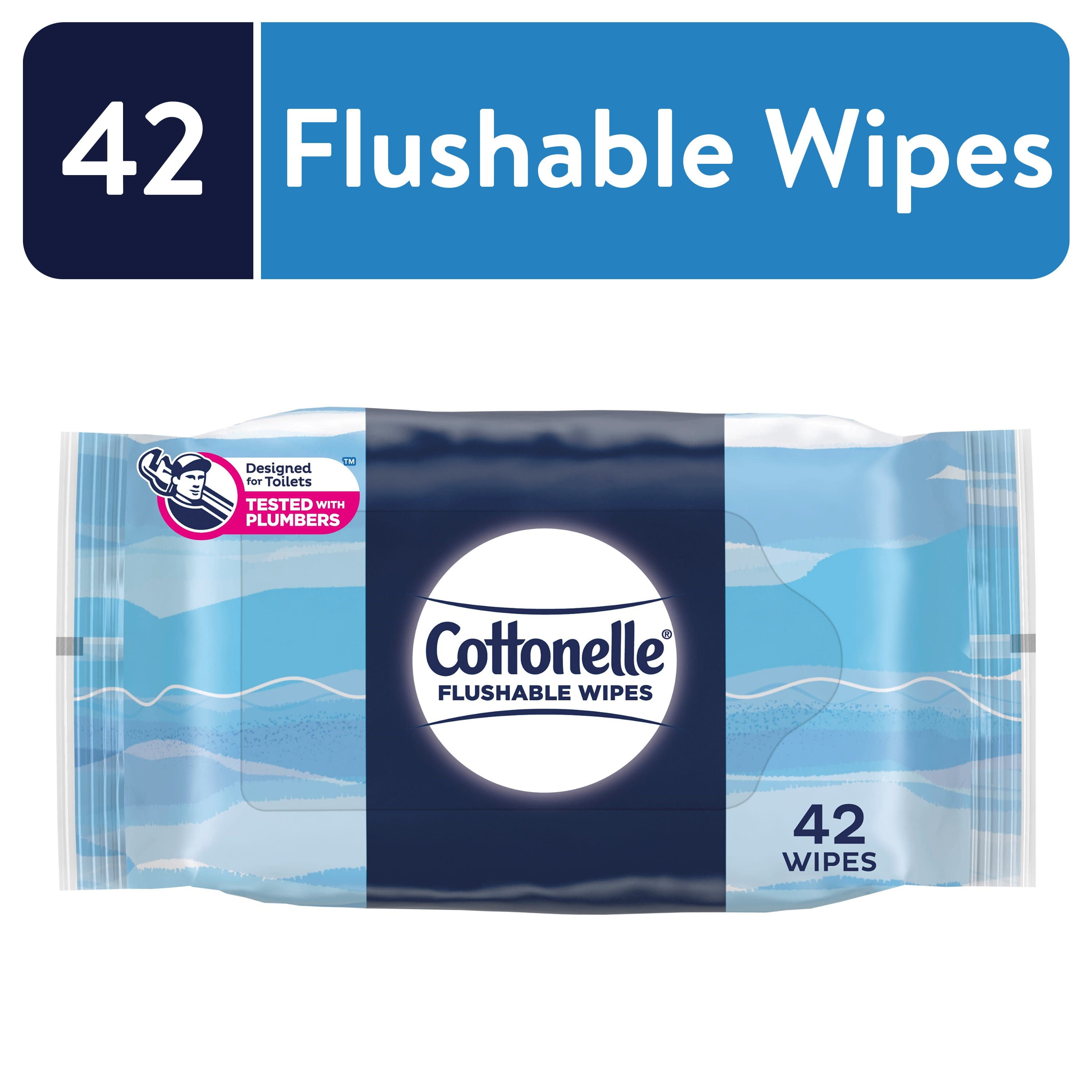 Cottonelle Ultra Fresh Flushable Wet Wipes, 1 Peel & Reseal Pack (42