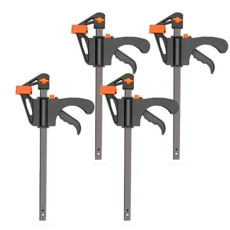 

iOPQO Fixing Clip 4 Inch Wood Working Bar F Clamp Clamps Grip Ratchet Quick Release Fixed 4 inch woodworking clip 4PC C