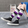 thumbnail image 7 of Women's Knee High Socks Asexuality Pride Flag Outdoor Casual Tube Socks, 7 of 7