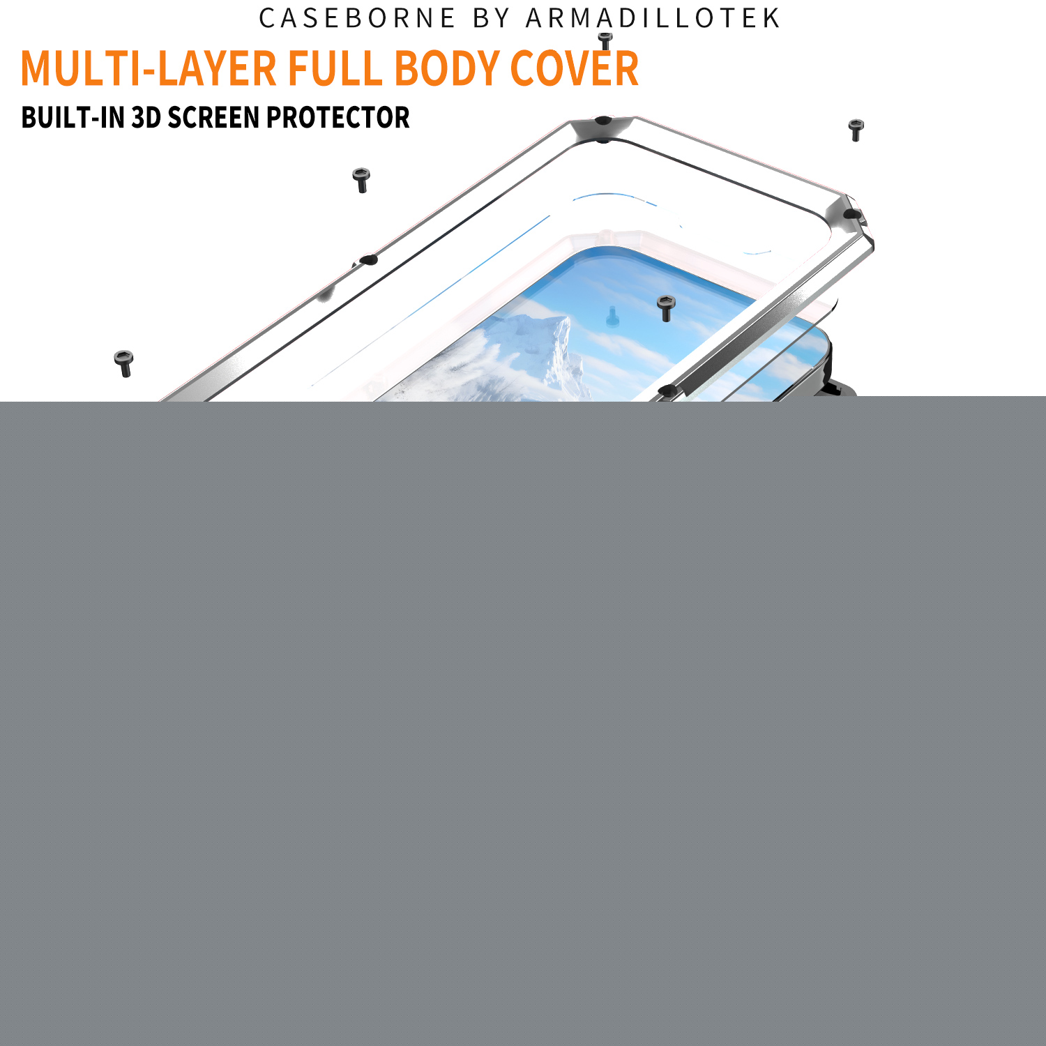 thumbnail image 2 of for iPhone 16e Rugged Metal Case, with Screen Protector Kickstand Camera Sliding Cover for iPhone 16e Full Cover Military Sturdy Armor Shockproof Dorp Test Cover for Outdoor, Silver, 2 of 7