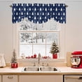 thumbnail image 2 of Christmas Tree Tie Up Valances Curtain, Blue Christmas Snowflake Winter Xmas Adjustable Rod Pocket Short Window Treatment Tie Up Curtains Valances for Kitchen Living Room Bathroom 54x18 Inches, 2 of 9