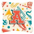 thumbnail image 2 of Carolines Treasures CJ2001-PW-Parent Letter Retro Teal Orange Musical Instruments Initial Canvas Fabric Decorative, 2 of 7