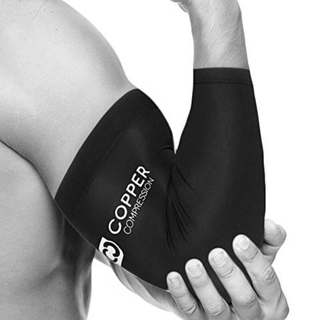 Copper Compression Recovery Elbow Sleeve - Highest Copper Content Elbow Brace / Support. For Workouts, Golfers And Tennis Elbow, Arthritis, Tendonitis. Copper Infused Fit - Wear Anywhere. (Best Shoes For Posterior Tibial Tendonitis)