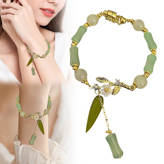 YYKihy Shaped Beaded Bracelet Green Jade Bead Bracelet Jade Bracelet Jewelry For Women