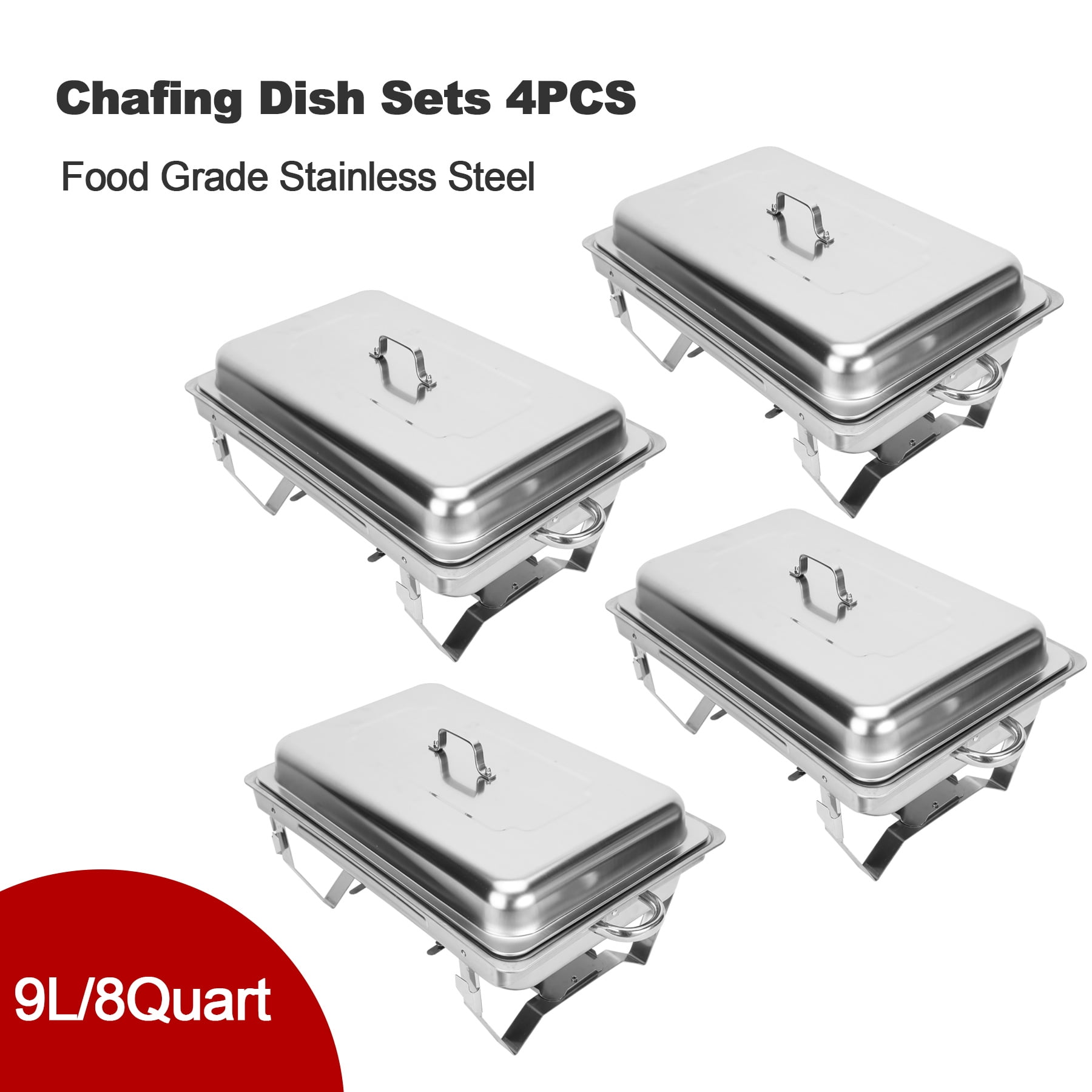 6Packs 9L/8Q Chafing Dishs Sets Stainless Steel Catering Pans Food Warmer New 