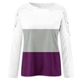 thumbnail image 5 of Women's 3/4 Sleeve Fall Tops White Fall Tops for Women Casual Round Neck Lace Hollow Out Long Sleeve Pullover Sweatshirt, 5 of 5