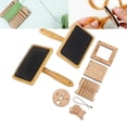 thumbnail image 1 of Wool Blending Board Carding Brush Set, Angle Meter Knitting Gauge Set Yarn Ruler  for Coats Sweaters Felt Carpets, 1 of 7