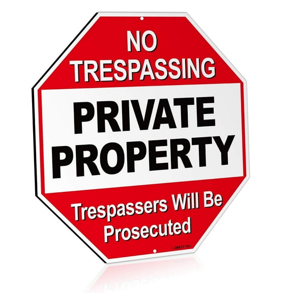 ANLEY Private Property Aluminum Warning Sign, Trespassers Will Be Prosecuted - No Trespassing Security Alert
