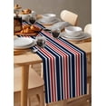 thumbnail image 3 of Table Runners 108 Inches Long Dress Scarves, Navy Blue Red Striped Farmhouse Coffee/Dining/Kitchen Table Runner for Living Room, Gradient Horizontal Lines 13x108 Inch, 3 of 7
