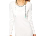 thumbnail image 3 of Sparkling Mix of Green Turquoise & Blue Lapis on Cotton Rope Lariat Necklace, 3 of 3