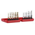 thumbnail image 1 of Tapping Tool, 12pcs M3-M10 Drill and Tap Bits Set, Hex Shank Thread Tap Screw,  Plated Metric & Inch Tap Drill Bits, Threading Tap Extractors, 1 of 8