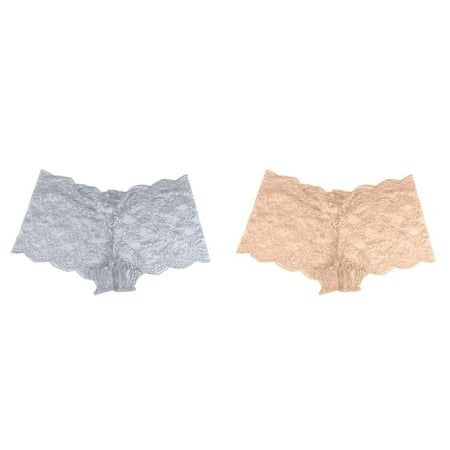 (2-Pack) 2025 New Women sy Underweary insulated Underwear for Women Lace Open Panties Multi Silk Thong Plus Size Color Plus Size Underwear