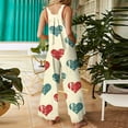 thumbnail image 7 of Valentines Overalls for Women Wide Leg Sleeveless Casual Heart Graphic Rompers Valentines Baggy Overalls Jumpers with Pockets, 7 of 7