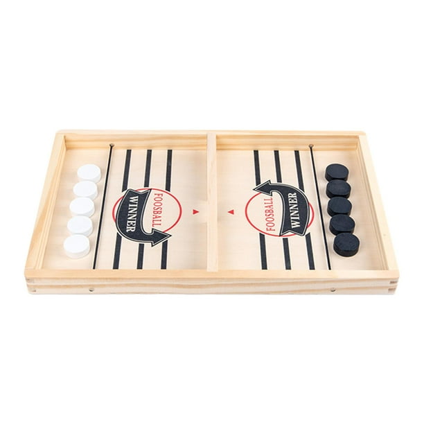 Juego de disco rápido de madera, juego de mesa de escritorio, 2 jugadores, divertido juego de Hockey sobre hielo, juego familiar para niños, amigos, S