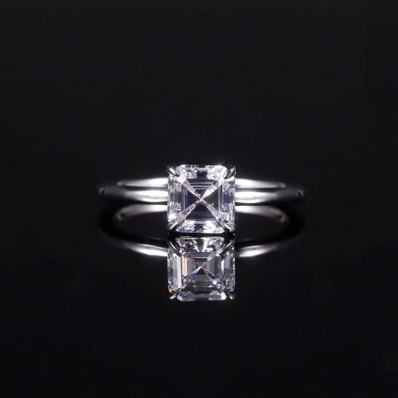 Veda Jewel 1.9 Ct Princess Cut VVS1/D Lab Created Simulated Diamond Women's Engagement Ring - 14k White Gold Plated Solitaire Wedding Ring - Simple Design for Women - Ideal Wedding Anniversary Ring