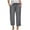 Gray, variant on GEWSEY Capri Loose Pants for Women Casual 2025 Summer Drawstring Elastic High Waist Linen Pant Straight Wide Leg Cropped Trouser (Brown, XL)
