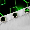 thumbnail image 4 of jejeloiu Modern Abstract Geometric Curtains Pack of 2 (42x84 Each),Neon Honeycomb Hexagon Curtains Blackout,Green Black Bedroom Curtains For Boys Kids,Microfiber Bedroom Decor, 4 of 6