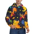 thumbnail image 2 of Haiem Dinosaurs in Space Patterned Men's Hoodie with Kangaroo Pocket - Ideal Pullover Sweatshirt for Daily Wear, Travel, and Home-XX-Large, 2 of 7