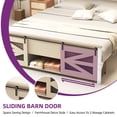 thumbnail image 3 of Dextrus Artisan Queen Bed Frame with Hidden Storage, Sliding Barn Door, Silent Metal Slat Support, No Box Spring Needed, Oak, 3 of 6