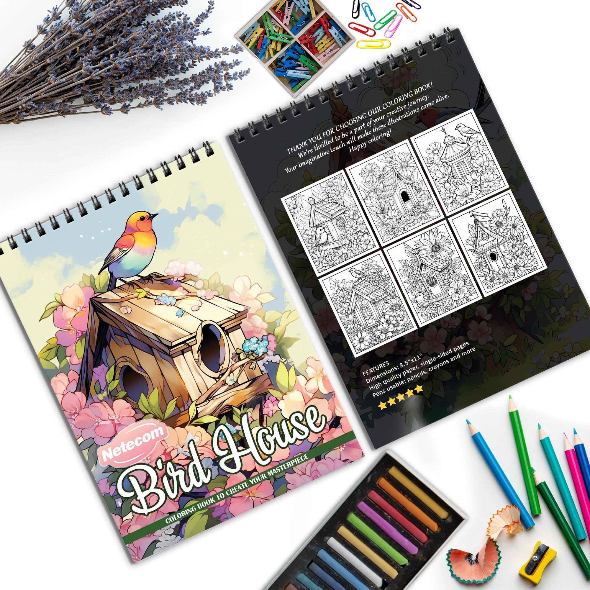 TPLHOUSE Victorian Interior Coloring Book Spiral Bound for Adult, Premium Cover