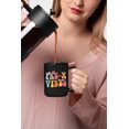 thumbnail image 2 of Pre-K Vibes with Flowers, Prekindergarten School Teacher Themed, Groovy Retro Wavy Text Merch Gift, Black 15oz Ceramic Mug, 2 of 5